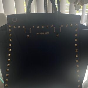 Michael Kors Black Tote with Gold Accents